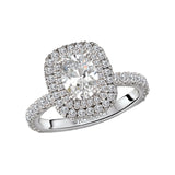 Romance Diamond Halo Semi Mount Engagement Ring