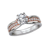 Romance Two Tone Semi-Mount Diamond Ring