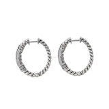 Eleganza Ladies Fashion Diamond Hoops