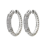 Eleganza Ladies Fashion Diamond Hoops