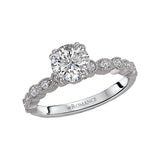 Romance Peg Head Semi-Mount Diamond Ring