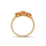 Spessartite Garnet 3-Stone Ring