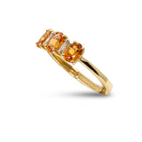 Spessartite Garnet 3-Stone Ring