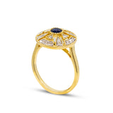 Sapphire & Diamond Circle Ring