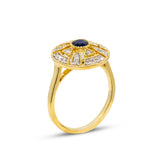 Sapphire & Diamond Circle Ring