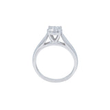 Diamond Cluster Solitaire Style Engagement Ring