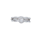 Diamond Halo with Twisted Shank Wedding Set