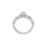 Diamond Halo with Twisted Shank Wedding Set