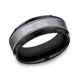 Tantalum and Black Titanium 8mm Comfort-fit Design Wedding Band