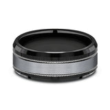 Tantalum and Black Titanium 8mm Comfort-fit Design Wedding Band