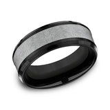 Tantalum and Black Titanium 8mm Comfort-fit Design Wedding Band
