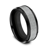 Tantalum and Black Titanium 8mm Comfort-fit Design Wedding Band