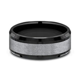 Tantalum and Black Titanium 8mm Comfort-fit Design Wedding Band