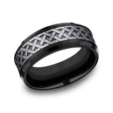 Grey Tantalum and Black Titanium 8mm two-tone Comfort-fit wedding band