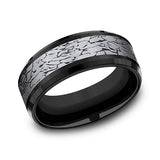 Tantalum and Black Titanium 8mm Comfort-fit Design Wedding Band