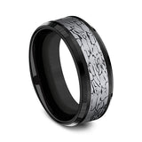 Tantalum and Black Titanium 8mm Comfort-fit Design Wedding Band