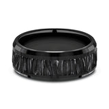 Black Titanium 8mm Comfort-fit Design Wedding Band