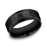 Black Titanium 8mm Comfort-fit Design Wedding Band
