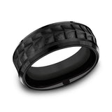 Black Titanium 8mm Comfort-fit Design Wedding Band