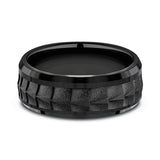 Black Titanium 8mm Comfort-fit Design Wedding Band