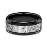 Black Titanium 8mm Comfort-fit Design Wedding Band