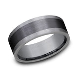 Tantalum and Black Titanium 8mm Comfort-fit Design Wedding Band