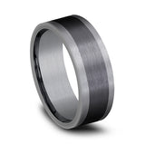 Tantalum and Black Titanium 8mm Comfort-fit Design Wedding Band