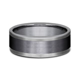 Tantalum and Black Titanium 8mm Comfort-fit Design Wedding Band