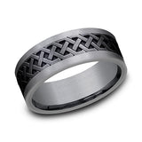 Tantalum and Black Titanium 8mm Comfort-fit Design Wedding Band