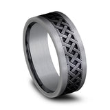 Tantalum and Black Titanium 8mm Comfort-fit Design Wedding Band