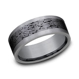 Tantalum and Black Titanium 8mm Comfort-fit Design Wedding Band
