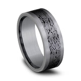 Tantalum and Black Titanium 8mm Comfort-fit Design Wedding Band