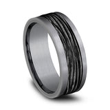 Tantalum and Black Titanium 8mm Comfort-fit Design Wedding Band