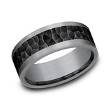 Tantalum and Black Titanium 8mm Comfort-fit Design Wedding Band