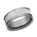 Tantalum and Damascus Steel 8mm Comfort-fit Design Wedding Band