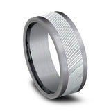 Tantalum and Damascus Steel 8mm Comfort-fit Design Wedding Band