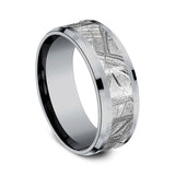 Tantalum and Meteorite 8mm Comfort-fit Design Wedding Band