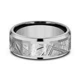 Tantalum and Meteorite 8mm Comfort-fit Design Wedding Band