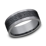 Tantalum and Black Titanium 8mm Comfort-fit Design Wedding Band