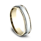 Two Tone 6mm Comfort-Fit Design Wedding Band