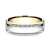 Two Tone 6mm Comfort-Fit Design Wedding Band