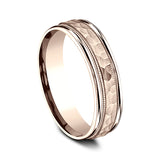 14K Yellow Gold/Rose Gold 6mm Comfort-Fit Design Wedding Band