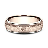 14K Yellow Gold/Rose Gold 6mm Comfort-Fit Design Wedding Band