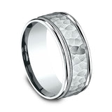 14K White Gold 6mm/8mm Comfort-Fit Design Wedding Band