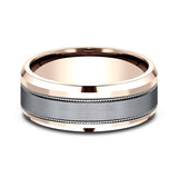 Ammara Stone 8mm Comfort-fit Design Wedding Band
