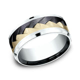 Ammara Stone 9mm Comfort-fit Design Wedding Band