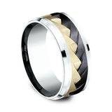 Ammara Stone 9mm Comfort-fit Design Wedding Band