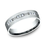 14K White Gold 6mm/8mm Comfort-Fit Diamond Wedding Band