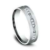 14K White Gold 6mm/8mm Comfort-Fit Diamond Wedding Band