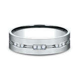 14K White Gold 6mm/8mm Comfort-Fit Diamond Wedding Band